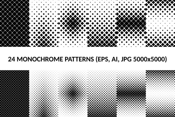 24 Monochrome Rounded Square Patterns: Evaluating a Versatile Vector Design Resource