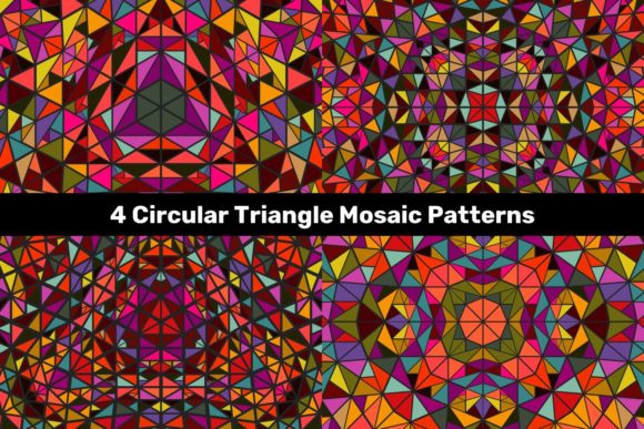 4 Colorful Triangle Mosaic Patterns for Bold Design