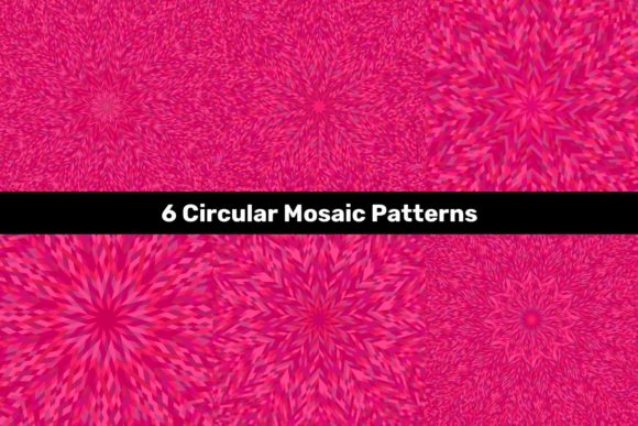 6 Pink Circular Mosaic Patterns for Creative Design