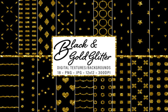 Black and Gold Glitter Patterns for Elegant Designs