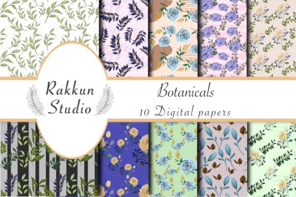 Botanical Seamless Patterns for Creative Projects