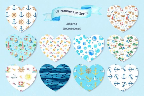 Bringing Coastal Charm to Life: A Closer Look at Marine Seamless Patterns in Watercolor