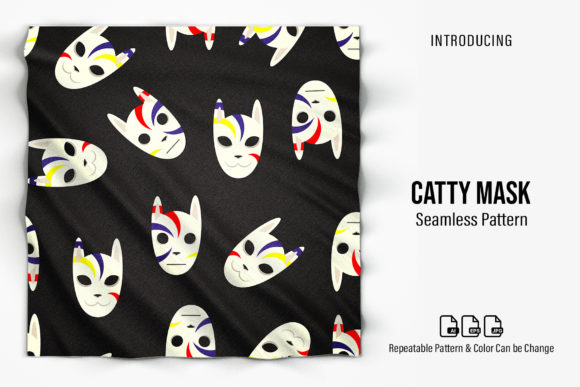 Catty Mask Patterns: A Versatile Digital Paper Set for Creative Projects