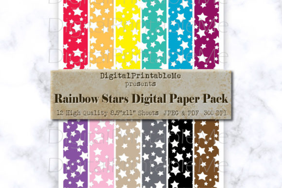 Creative Possibilities with Star Digital Paper Shabby Patterns Color