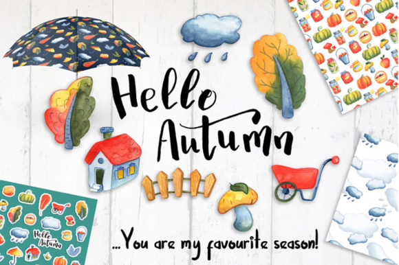 Cute Autumn Watercolor Seamless Patterns for Cozy Fall Projects