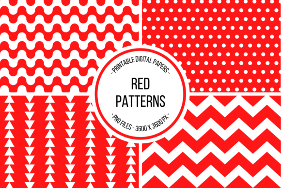 Red Patterns Digital Paper for Creative Projects