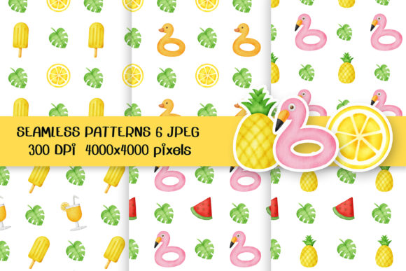 Summer Elements Seamless Patterns for Everyday Creativity